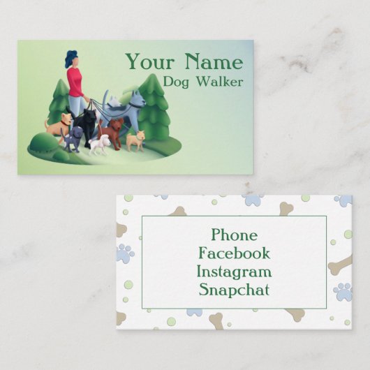 ドッグウォーカー 名刺 (正面/裏面)