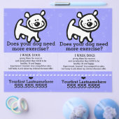 ドッグウォーカー.歩く.2 for 1.カスタマイズ可能 チラシ (シングル)