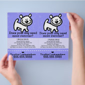 ドッグウォーカー.歩く.2 for 1.カスタマイズ可能 チラシ (手)