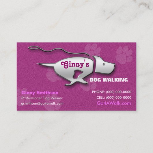 ドッグウォーカー/犬のトリマーの/Petの付き添いの名刺 名刺 (正面)