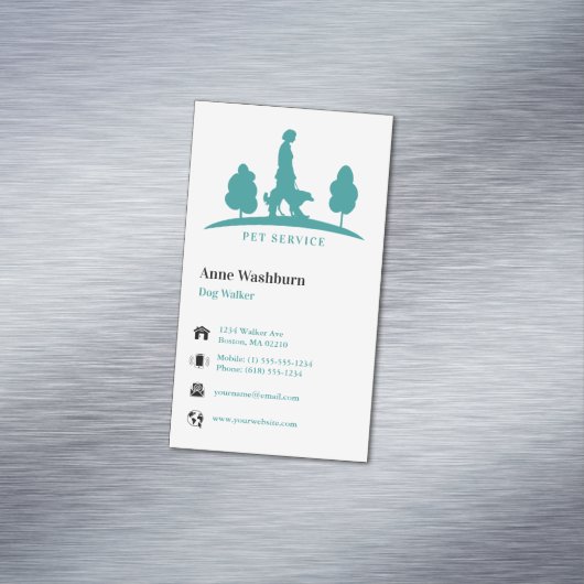ドッグウォーカー | Pet Care Aqua名刺 マグネット名刺 (インサイチュ)