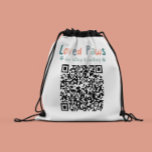 ドッグウォーカーQRコードブランディングあなたのロゴ ナップサック<br><div class="desc">ドッグウォーカー会社のロゴ用の宇宙と余分な大規模なQRコードビジネスブランディング。</div>