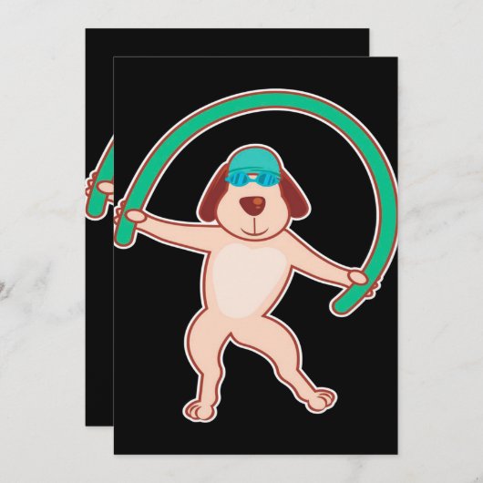 ドッグウォーターエアロビクス |ギフおもしろいト シーズンカード (正面/裏面)