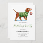 ドッグウォーターカラークリスマスホリデーパーティー 招待状 (正面/裏面)