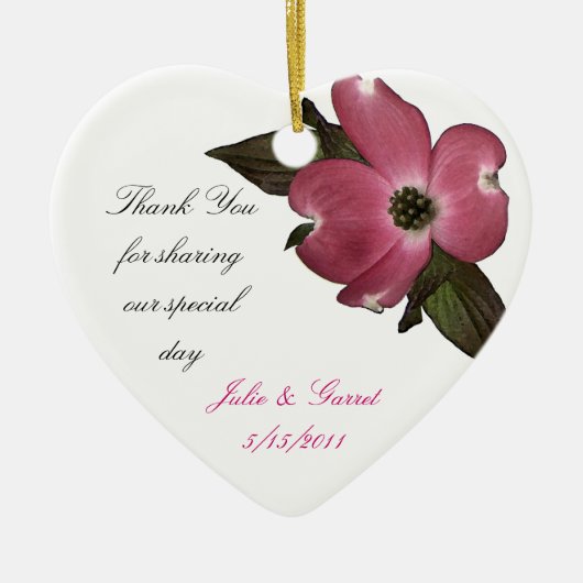 ドッグウッドの花/お願い セラミックオーナメント (正面)