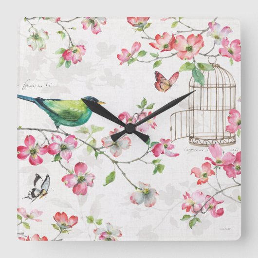 ドッグウッドガーデン スクエア壁時計 (正面)