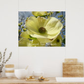 ドッグウッドツリーフラワーアートプリントイエロードグッズ ポスター (キッチン)