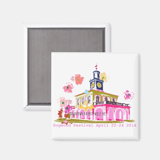 ドッグウッドフェスティバル2016ダウンタウンファイエットビルNC マグネット (正面/裏面)