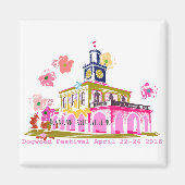 ドッグウッドフェスティバル2016ダウンタウンファイエットビルNC マグネット (正面)