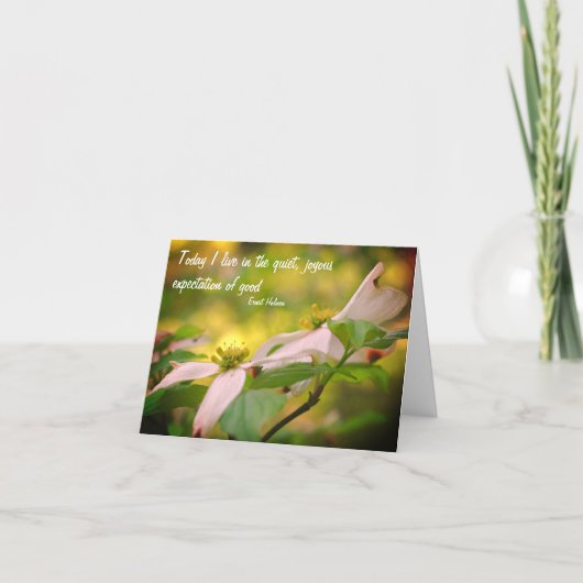 ドッグウッドフラワーグッド引用文ノートカード カード (正面)