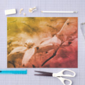 ドッグウッドフラワー白黒ヴィンテージデコパージュ 薄葉紙 (クラフト)