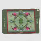 ドッグウッドフルーツの赤いトンボパーソナライズされたイ ゴルフタオル (横)