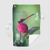 ドッグウッドフルーツの赤いトンボパーソナライズされたイ ゴルフタオル (インサイチュ)