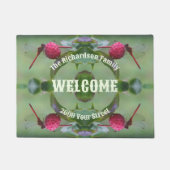 ドッグウッドフルーツの赤いトンボパーソナライズされたイ ドアマット (正面)