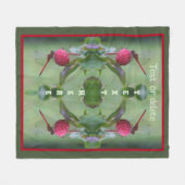 ドッグウッドフルーツの赤いトンボパーソナライズされたイ フリースブランケット (正面(横))