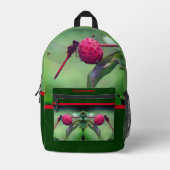 ドッグウッドフルーツの赤いトンボパーソナライズされたイ プリントバックパック (正面)