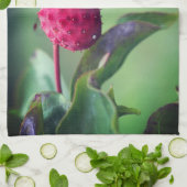 ドッグウッドフルーツの赤いトンボ閉じる キッチンタオル (折り畳み)