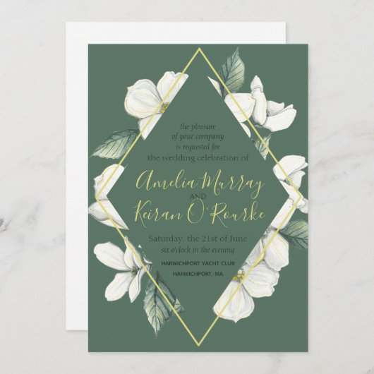 ドッグウッド開花,結婚式招待状 招待状 (正面/裏面)