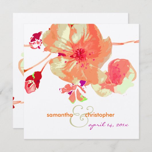 ドッグウッド/ピンク/桃/結婚式招待状 招待状 (正面/裏面)