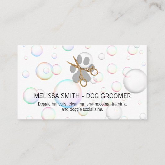 ドッグエレガントトリマー |シャボン玉 名刺 (正面)