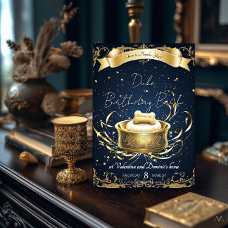 ドッグエレガント誕生日 | ラグジュアリーペットお祝い 招待状