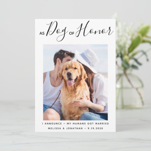 ドッグオブオナーたった今結婚しましたペット結婚の発表 セーブザデート (スタンド正面)