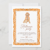 ドッグオレンジカボチャ名門私立校風のンハローウィンパーティ 招待状 (正面)