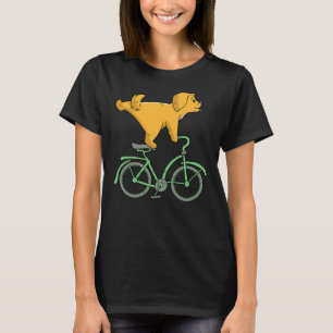ドッグオンザバイクゴールデンレトリバーサイクリング Tシャツ