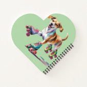 ドッグオンローラースケート水彩画 ノートブック (裏面)