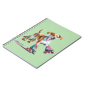 ドッグオンローラースケート水彩画 ノートブック (左側)