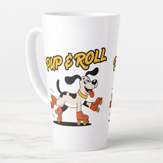 ドッグオンローラースケート転が靴& カフェラテマグ (左アングル)