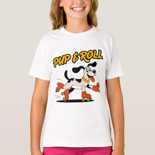 ドッグオンローラースケート転が靴& Tシャツ (正面)
