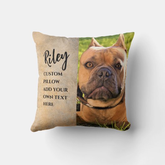 ドッグカスタムは自分の写真と文字を追加 クッション (裏面)