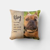 ドッグカスタムは自分の写真と文字を追加 クッション (正面)