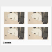 ドッグカタツムリ神坂関絵画化日本のアートキャンバス 長方形シール (シート)