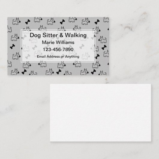 ドッグカッコいいシッター及び犬歩く名刺 名刺 (正面/裏面)