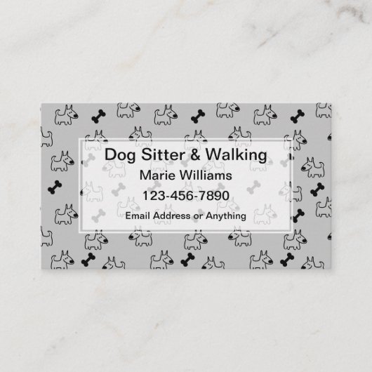 ドッグカッコいいシッター及び犬歩く名刺 名刺 (正面)