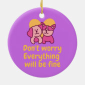 ドッグカップル&勇気付けられるヴィンテージ セラミックオーナメント (裏面)