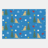 ドッグカニのクリスマスツリーのギフトラップセット3 ラッピングペーパーシート (正面)