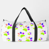 ドッグカラフルポープリントデザイン、編集可能ポーカラー ダッフルバッグ (正面)
