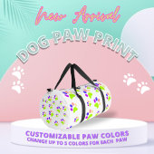 ドッグカラフルポープリントデザイン、編集可能ポーカラー ダッフルバッグ