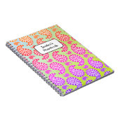 ドッグカラフルポープリントペイズリーヴィンテージスタイル ノートブック (右側)
