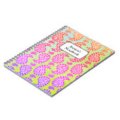 ドッグカラフルポープリントペイズリーヴィンテージスタイル ノートブック (左側)