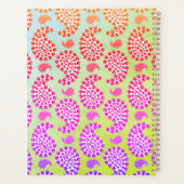 ドッグカラフルポープリントペイズリーヴィンテージスタイル プランナー手帳 (裏面)