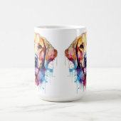 ドッグカラフルレトロアポップ・アートのートラブラドールレトリバー コーヒーマグカップ (中央)