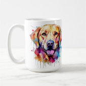 ドッグカラフルレトロアポップ・アートのートラブラドールレトリバー コーヒーマグカップ (左)