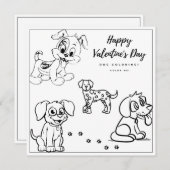 ドッグカラーリングページキッドボーイカードハッピーバレンタイン (正面/裏面)