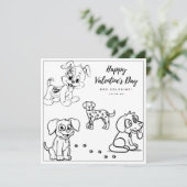 ドッグカラーリングページキッドボーイカードハッピーバレンタイン (スタンド正面)