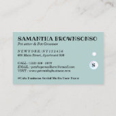 ドッグキャッツスパシッタートリマーペットケア入浴 名刺 (裏面)