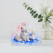 ドッグキャットウォーターカラーラブカワイネス ポストカード (スタンド正面)